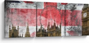 Tablou - Londra (cu ceas) (90x30 cm)