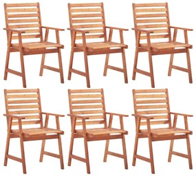 vidaXL Scaune de exterior, 6 buc., lemn masiv de acacia