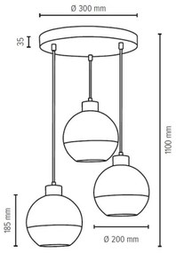 Lustră pe cablu LINEA 3xE27/60W/230V