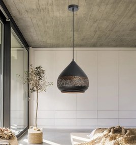 Pendul design industrial metalic negru/auriu KAIA 2278 RX