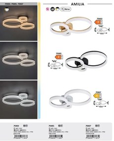Plafoniera LED design geometric circular Amilia crom