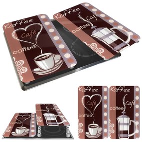 Set 2 protecții din sticlă pentru aragaz Maximex Coffee, 52 x 30 cm