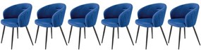 Set 6 scaune K430 velvet bleumarin
