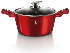 Oală marmorată antiaderentă 24 cm cu capac, 4.5 L – Berlinger Haus BH 1257N, Burgundy Metallic Line