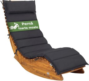 Saltea pentru șezlong pentru saună BALI, 58x7x177cm, antracit Detex