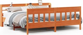 vidaXL Cadru de pat fără saltea, maro ceruit 180x200 cm lemn masiv pin