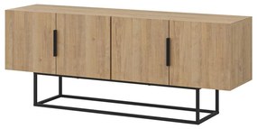 Masă TV în culoare naturală cu aspect de lemn de stejar 140x55 cm Titan – Marckeric