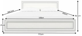 Pat 160 cu somiera, PAL melaminat, woodline crem, TIFFY 10