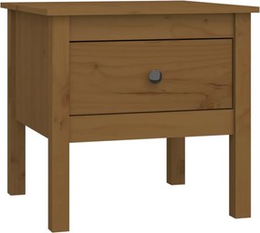vidaXL Masă laterală, maro miere, 50x50x49 cm, lemn masiv de pin
