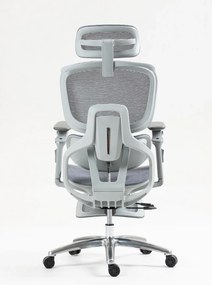 VIGOCHAIR ULTRA PRO VENT Scaun ergonomic, suport lombar cu masaj si incalzire, sezut cu ventilatie, sezut translatie, spatar reglare verticala, cotiere 6D, suport picioare, Full Mesh, Gri