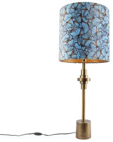 Lampă de masă cu abajur din catifea bronz cu design fluture 40 cm - Diverso