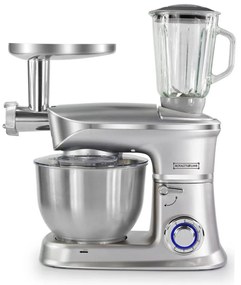 Robot de bucatarie 3in1 Royalty Line RL-PKM1900, 7BG, 1900W, 6.5 Litri, Blender, Mixer Planetar, Tocator, Argintiu