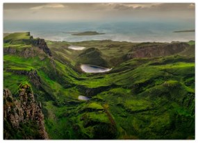 Tablou pe sticlă - Quiraing, Scoția (70x50 cm)