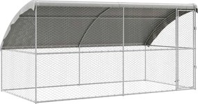 vidaXL Cușcă pentru câini 2 pcs Argintiu 4 x 2 x 2 m Oțel galvanizat