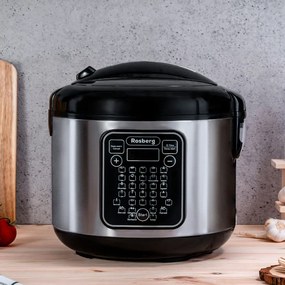 La mâna a doua: Multicooker cu 31 programe Rosberg R51985F5, 780W, 5L, Acoperite antiaderenta, Inox