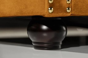 Canapea clasica stil englezesc Chesterfield 3 locuri, galben mustar