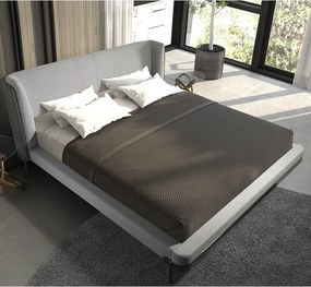 Pat dublu tapitat design LUX Light grey 180x200cm