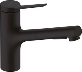 Baterie bucatarie cu dus extractibil Hansgrohe Zesis M33 negru mat 2 tipuri de jet