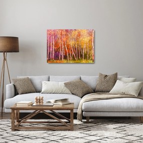 Tablou pe sticlă - Pădurea colorată (70x50 cm)