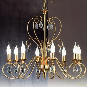 Candelabru 8 brate stil clasic cu cristale K9 Alessia auriu