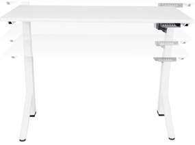 Birou reglabil electric TerrA2Y WHITE-cadru in Y, profil cadru alb (Dimensiune blat: 137x67cm, Culoare blat: Stejar 18mm)
