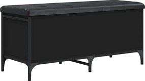 vidaXL Bancă de depozitare, negru, 102x42x45 cm, lemn prelucrat