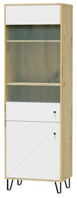 Vitrină Bonny BL14 (Stejar artisan + Alb mat). 1048385