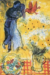 Poster Chagall - Lovers & Flowers