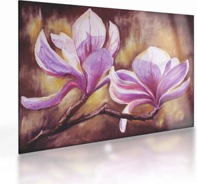 Tablou pe sticlă - Flori de magnolie (70x50 cm)