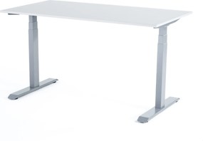 Birou reglabil electric Viva Upgrade 2.0, dual motor, 120 kg - 1600x800x18 - Alb - Gri