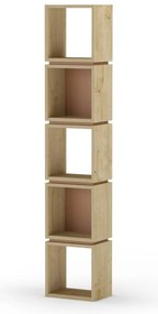 Bibliotecă cărămizie/în culoare naturală cu aspect de lemn de stejar 32x167 cm Lofty – Marckeric