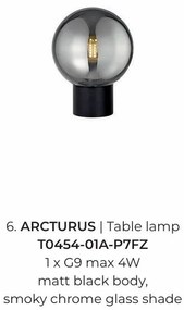 Veioza, Lampa de masa moderna Arcturus negru/ fumuriu