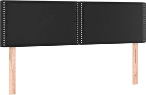 vidaXL Tăblii de pat, negru, 144x5x78/88 cm, piele ecologică