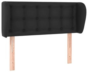 Tablie de pat cu aripioare negru 83x23x78 88 cm piele ecologica 1, Negru, 83 x 23 x 78 88 cm