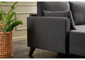 Colțar în L RIGA, antracit, orientare stânga