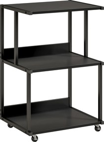 HOMCOM Suport pentru Imprimantă cu 3 Niveluri, Tavă Industrială Metalică pentru Birou, Negru | Aosom Romania