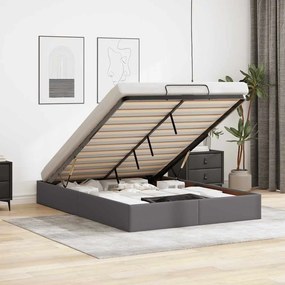 vidaXL Cadru pat otoman fără saltea gri 140x200 cm piele artificială