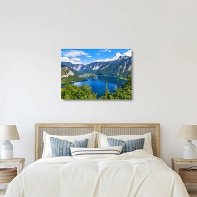 Tablou pe sticlă - Lacul Hallstatt, Hallstatt, Austria (70x50 cm)