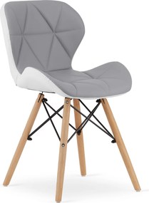 Scaun gri-alb LAGO din piele ecologica