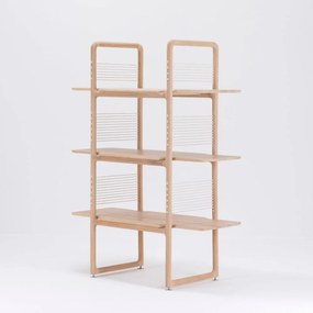 Bibliotecă din lemn masiv de stejar Gazzda Muse, înălțime 140 cm