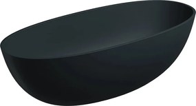 Cada freestanding compozit Omnires Shell M+ finisaj negru mat lava 175x78 cm