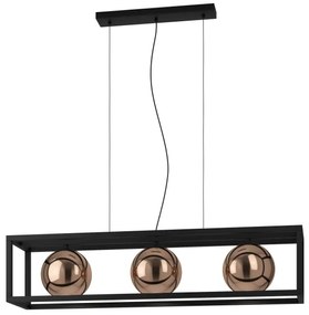 Lustră pe cablu Eglo 390091 CORDOBA 3xE27/40W/230V cupru/negru