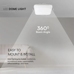LED Plafonieră baie 48W 230V IP44 3000K 42x42 cm alb