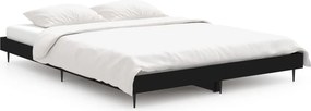 vidaXL Cadru de pat, negru, 140x190 cm, lemn prelucrat