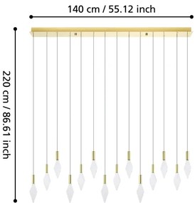 Lustră LED dimabilă pe cablu Eglo 390362 MIRADOR 14xLED/3,3W/230V auriu