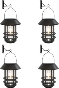 vidaXL Felinare solare de perete de exterior 4 buc. alb