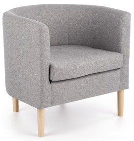 Fotoliu Clubby, gri / lemn natural
