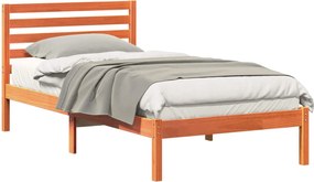 vidaXL Cadru de pat Maroniu cerat 90 x 200 cm Lemn de pin masiv