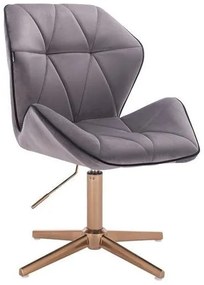 HR212CROSS Scaun Grafit Catifea Bază Aurie