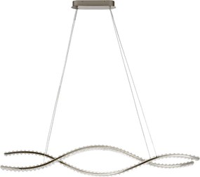 Lustra LED CCT suspendata cu telecomanda SPARK WAVES 150 crom